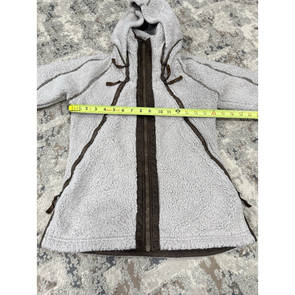 Kuhl Jacket Women XS Flight Sherpa Fleece Beige Oatmeal Fleece Hooded Full Zip - Picture 8 of 11